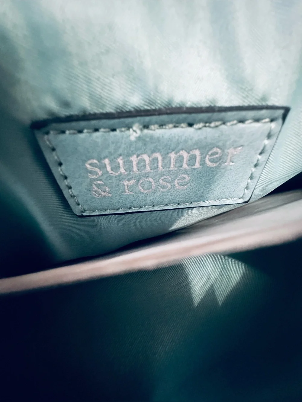 NWT Summer & Rose Perforated Studded Clutch Pale Turquoise NWT